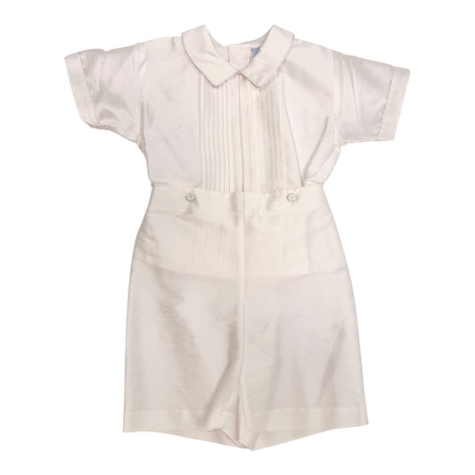 77054 White Two Piece Poly Silk Set Size 4T