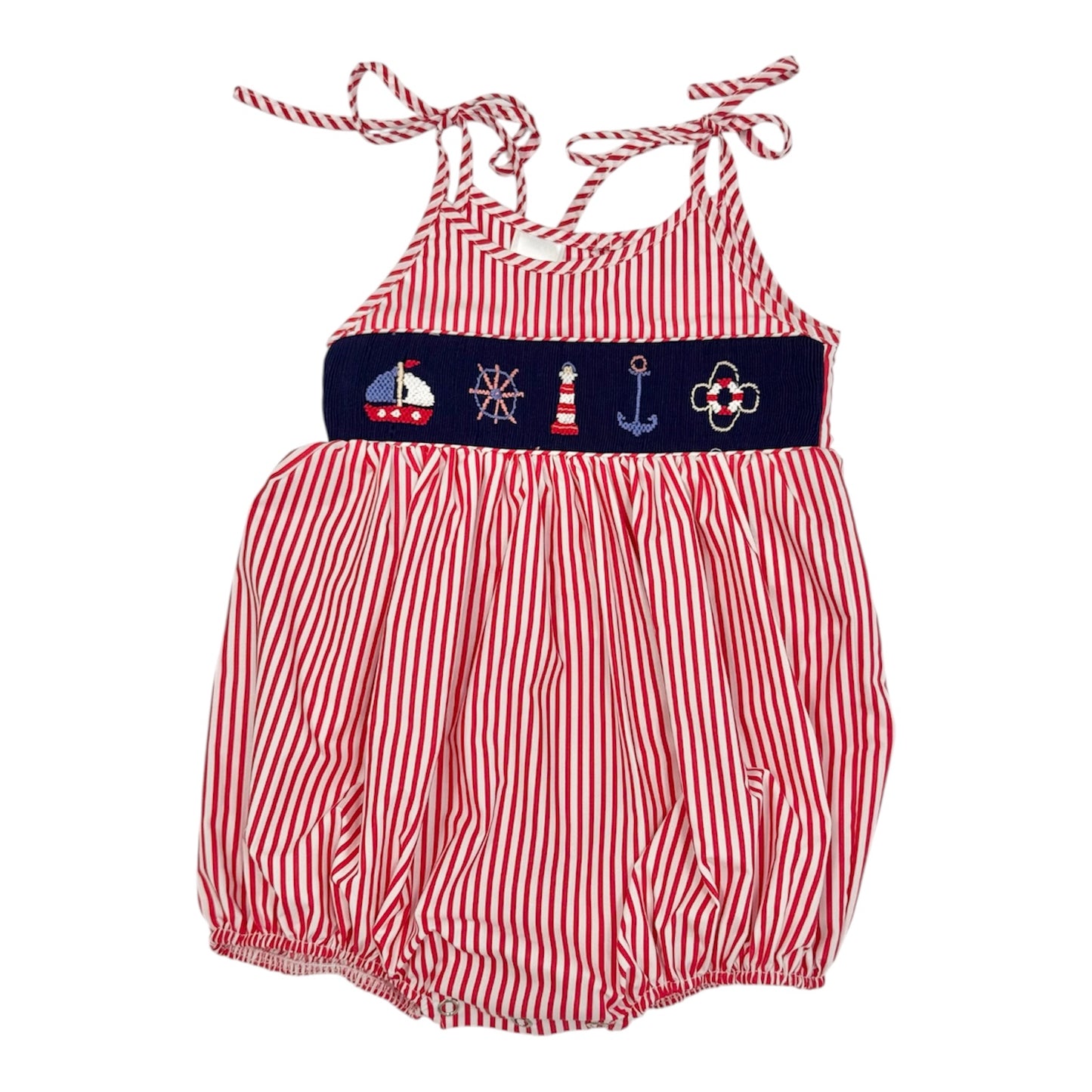 Red Stripe Nautical Romper