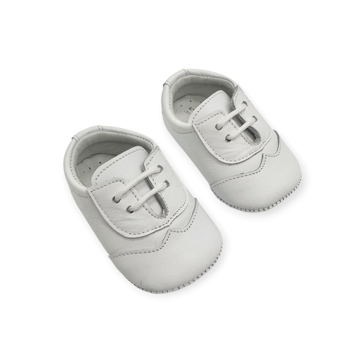 White Leather Lace Up Plain SB521