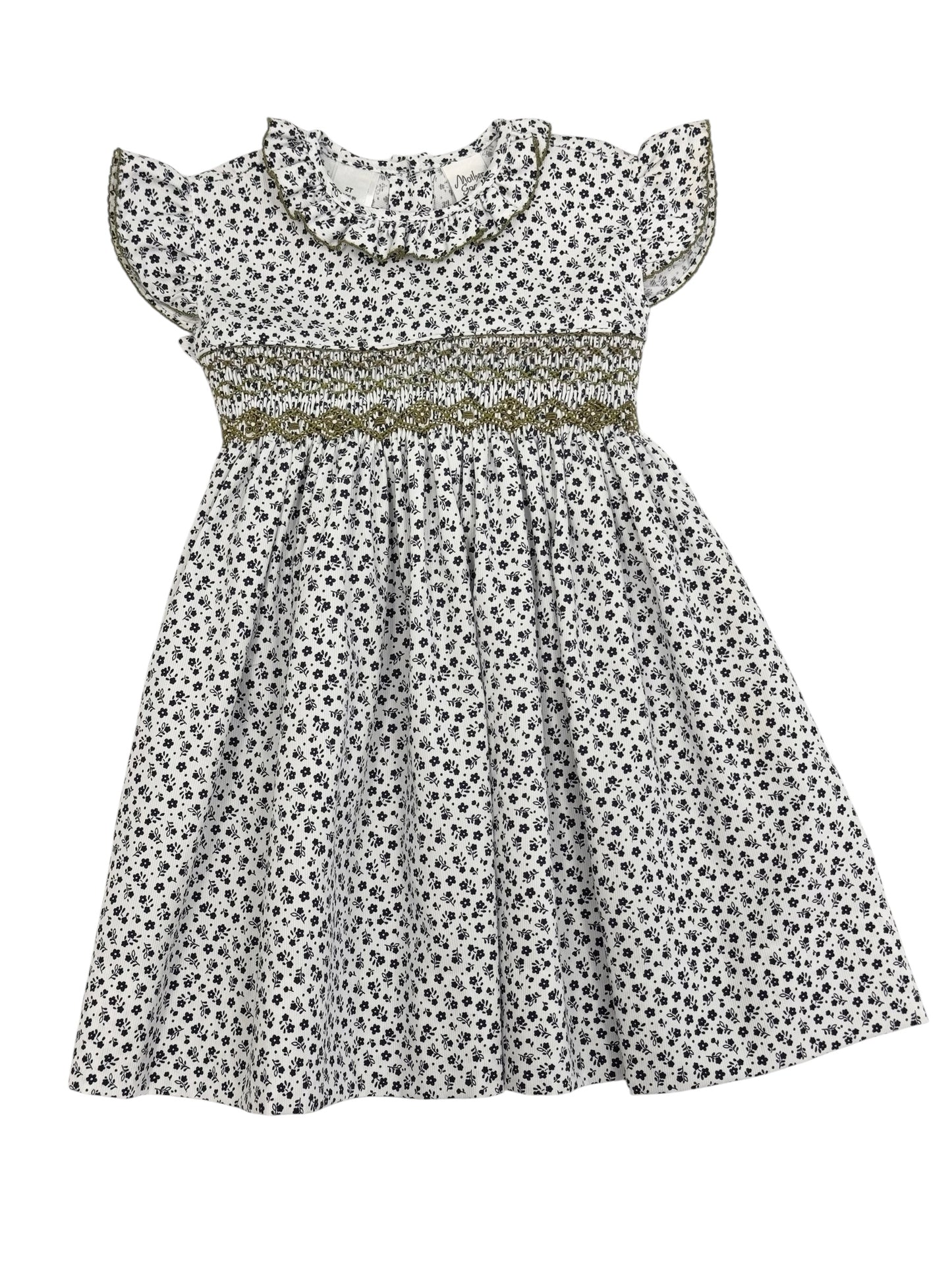 Navy Posies Smocked Dress