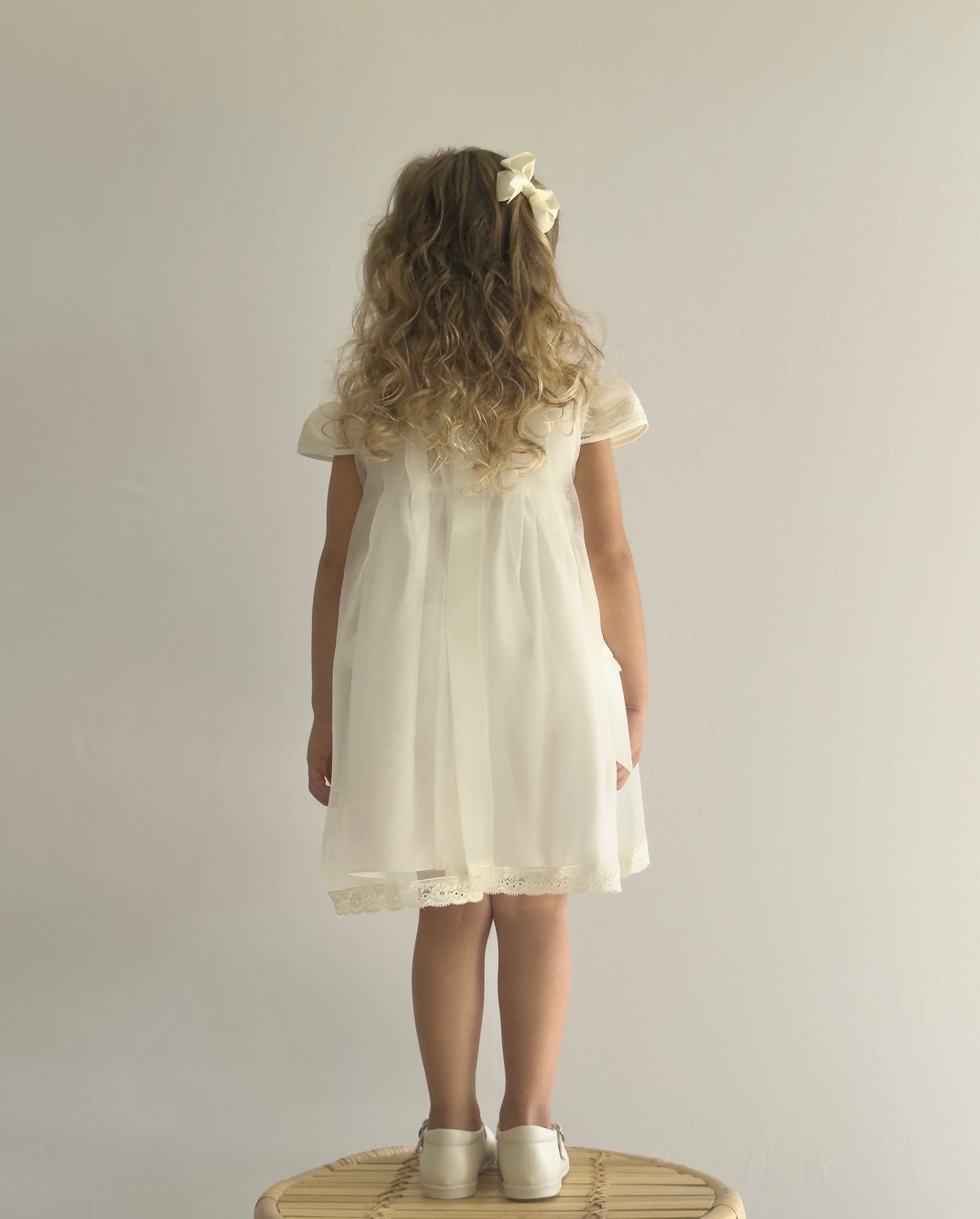 Beige Organza Mantilla Dress 478