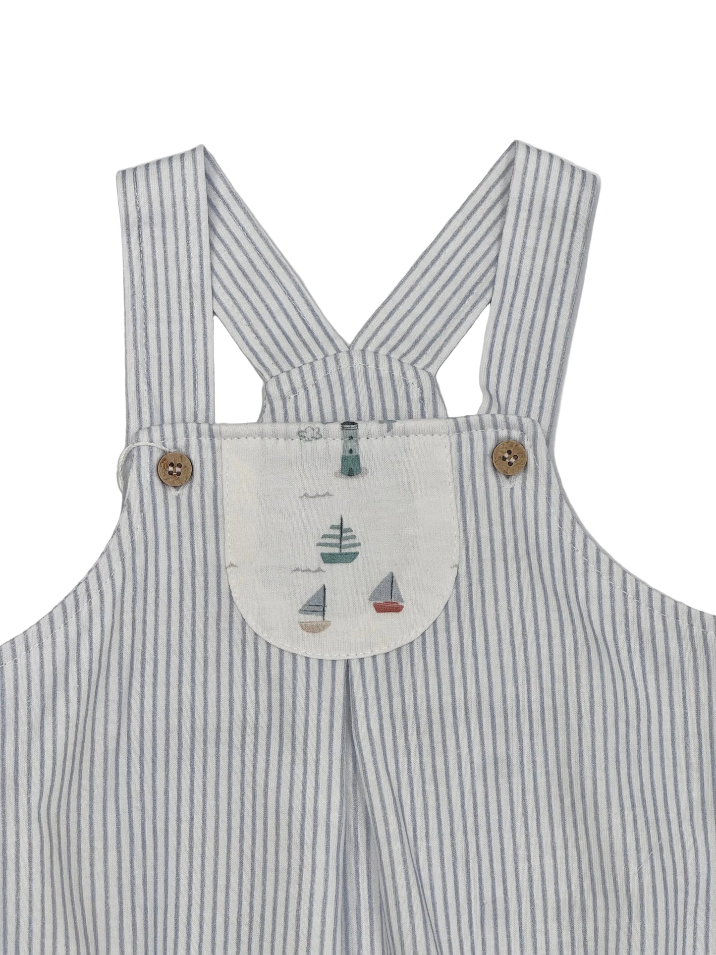 Mirada Blue Stripe Overall Bubble 33221