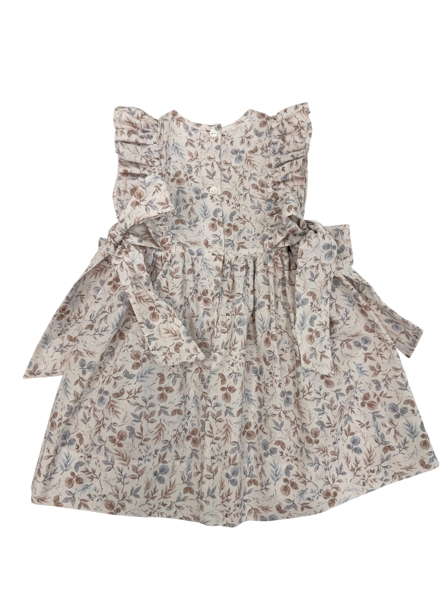 Dusty Blue Petals Ruffle Dress