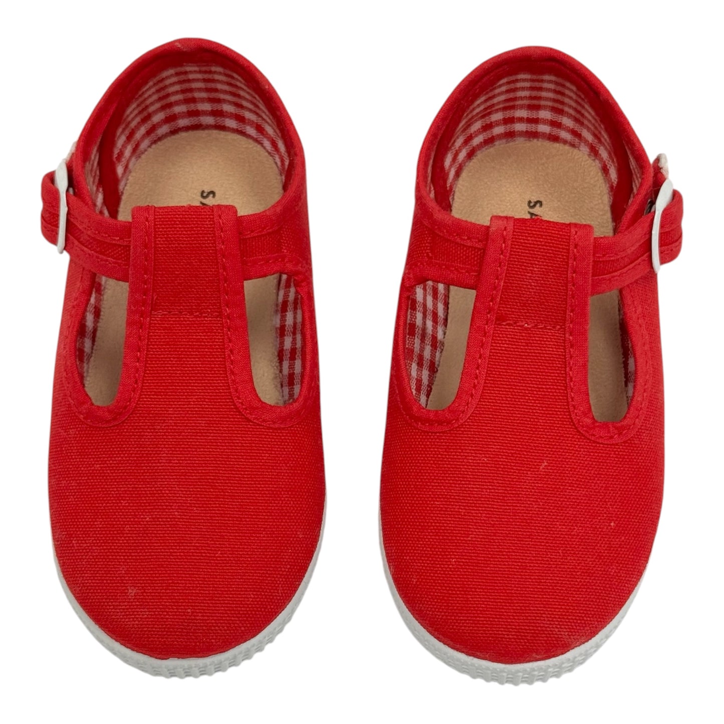 Red T-Strap Canvas Sneaker
