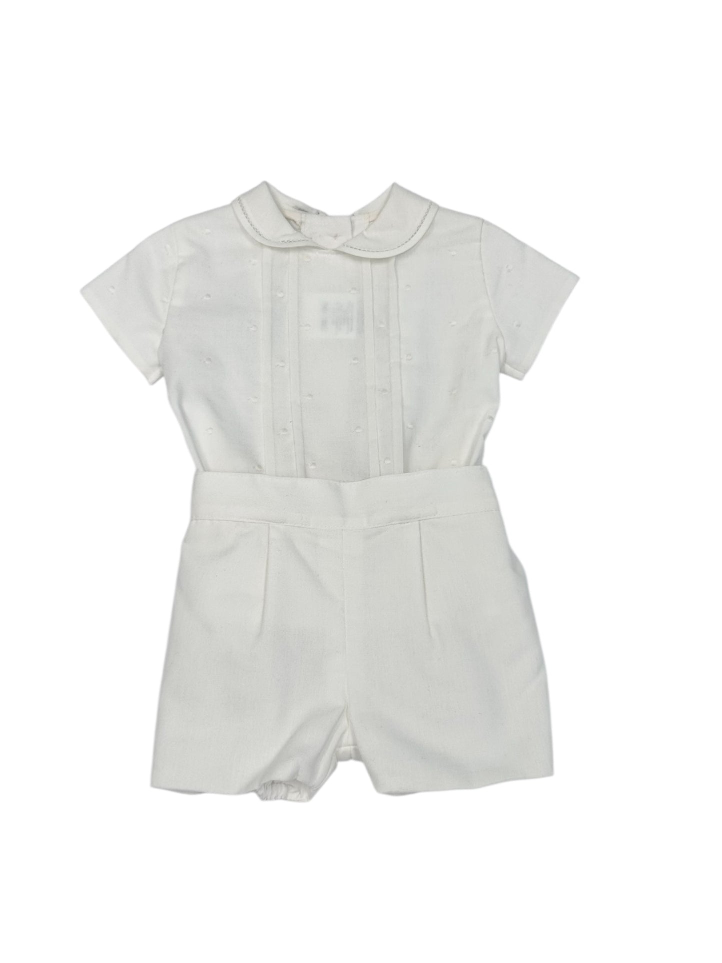 Beige Plumetti Shorts Set 481