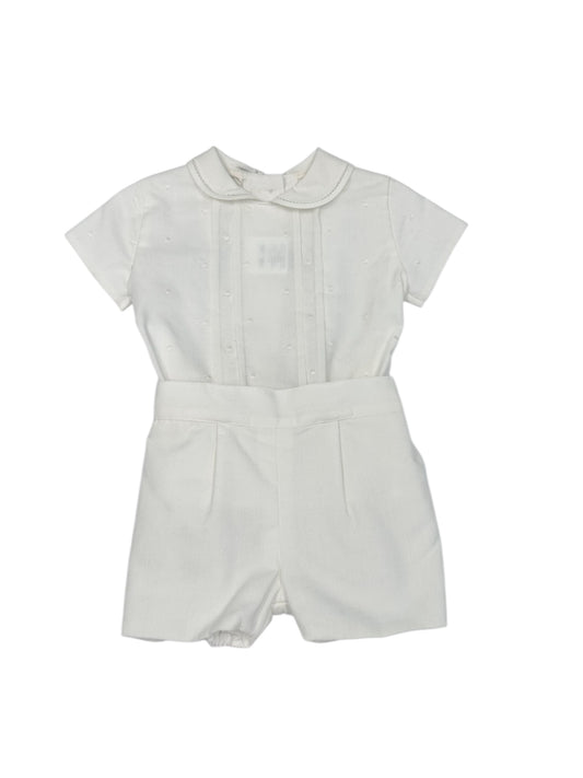 Beige Plumetti Shorts Set 481