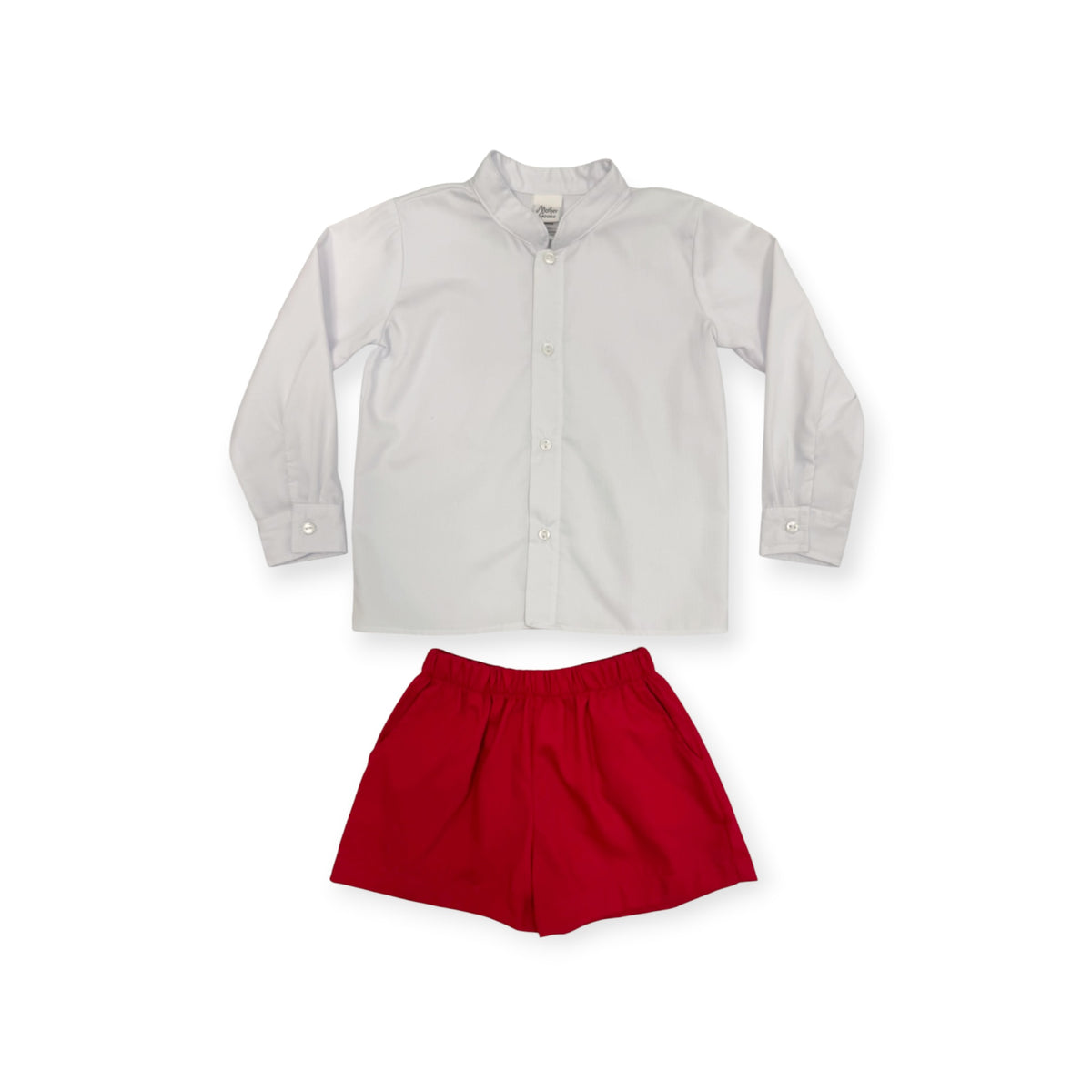 Red Pique Shorts Set