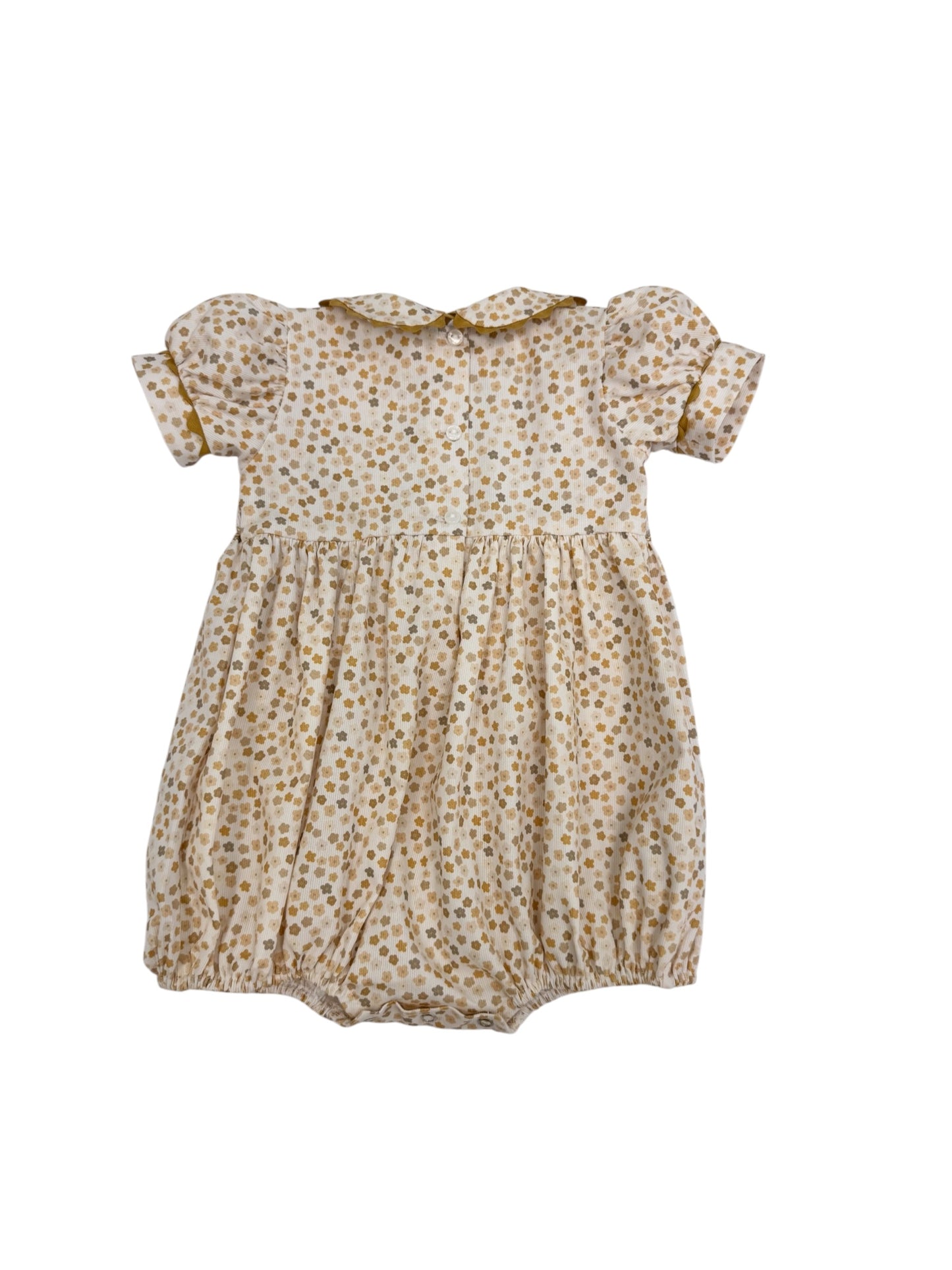 Mustards Calico Print Smocked Romper