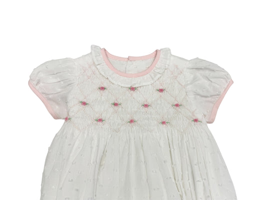 White Pink Smocked Juliette Bubble