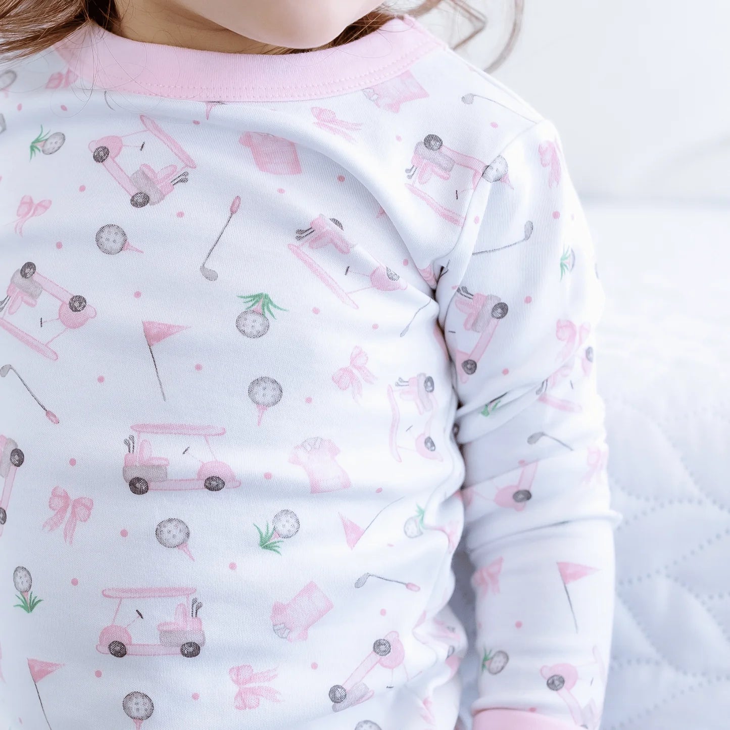 Little Golfer Pink Long Pajamas