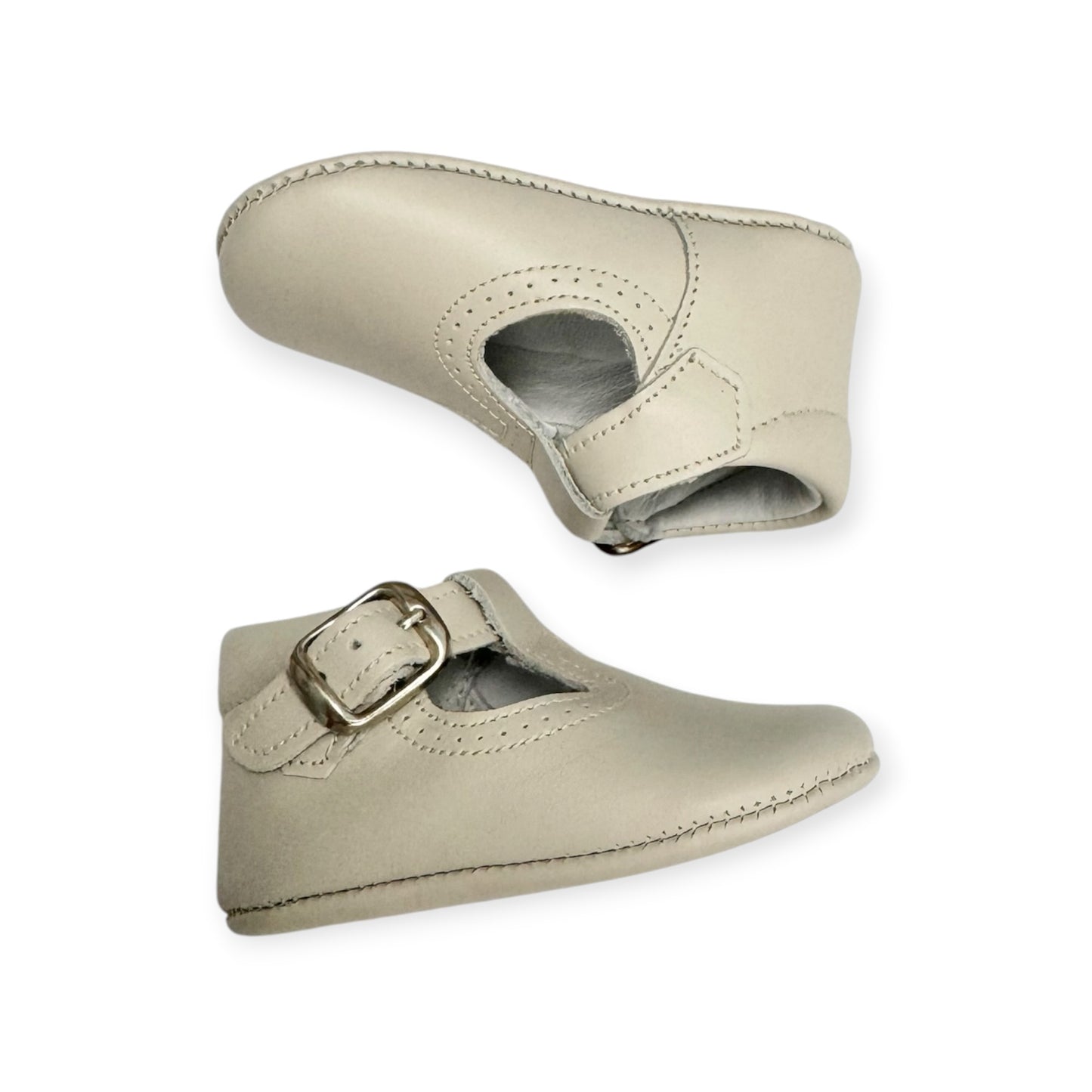 Porcelana Leather T-Strap Buckle Strap