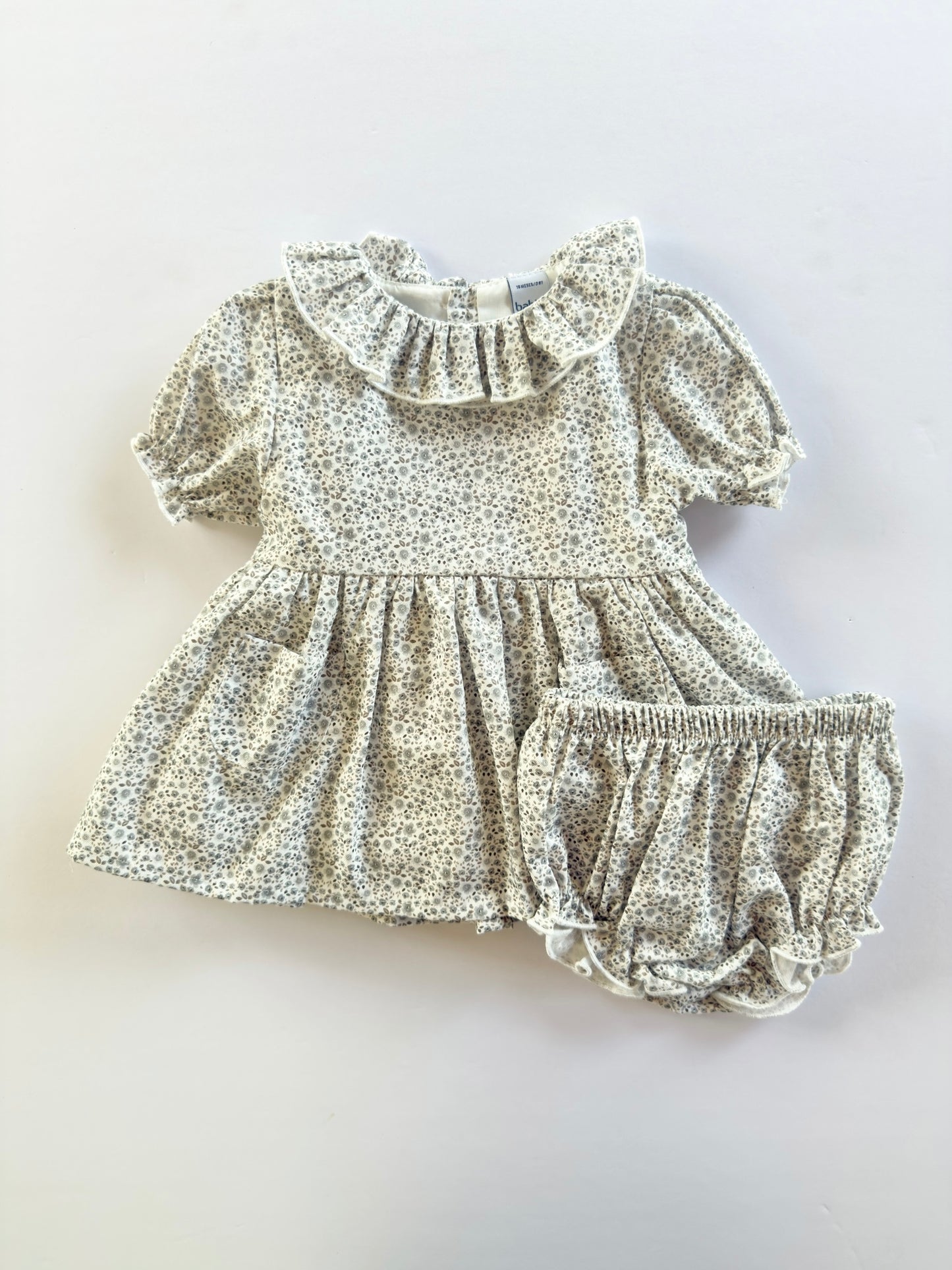 92701 Sand Rrown Flower Print Dress Bloomers