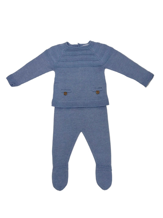 Azafata Blue Knit Baby Set 0007