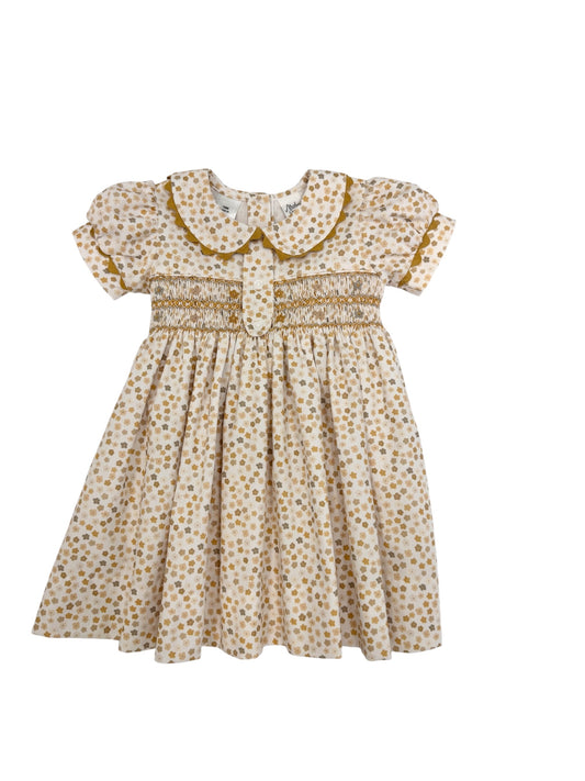 Mustards Calico Print Smocked Dress