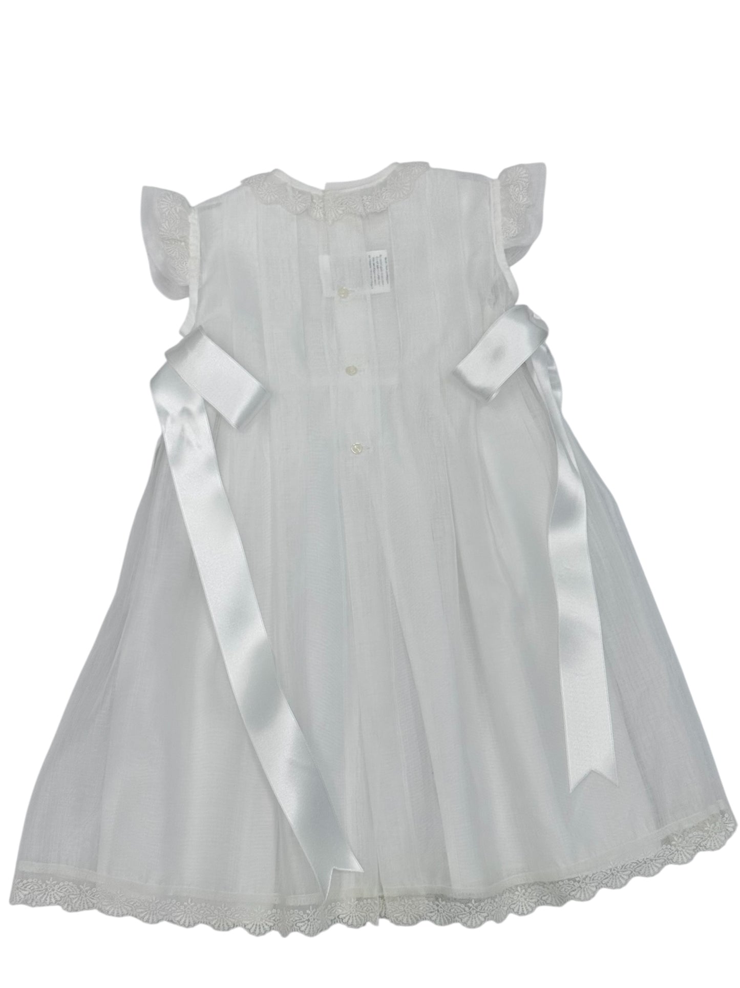 White Plumetti Embroidered Mantilla Dress 453