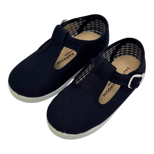 Navy T-Strap Canvas Sneaker
