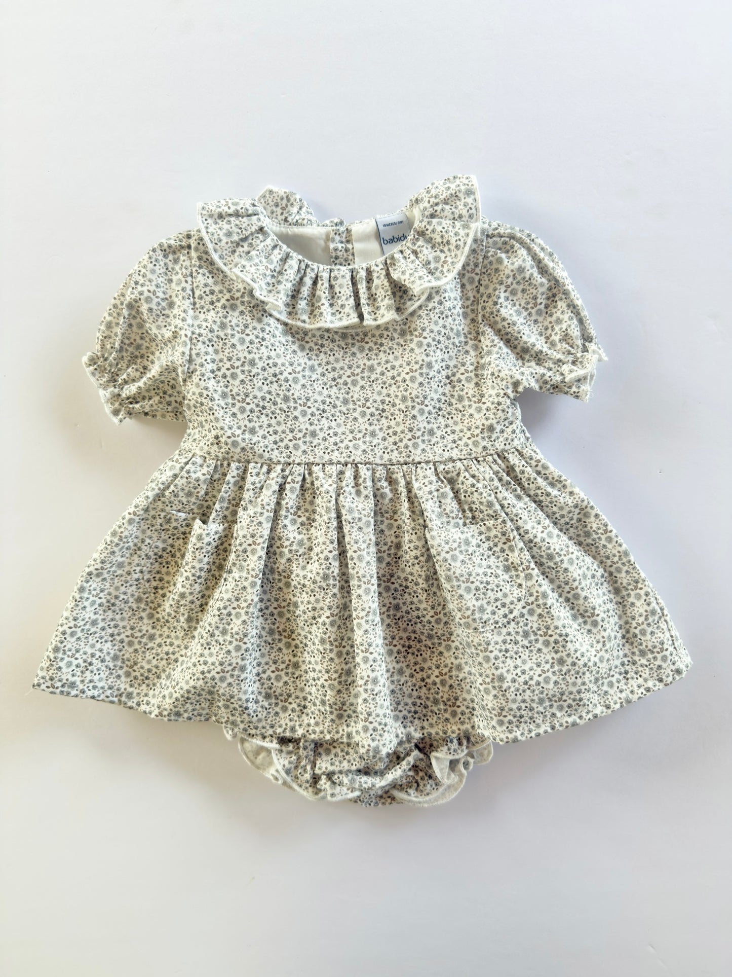 92701 Sand Rrown Flower Print Dress Bloomers