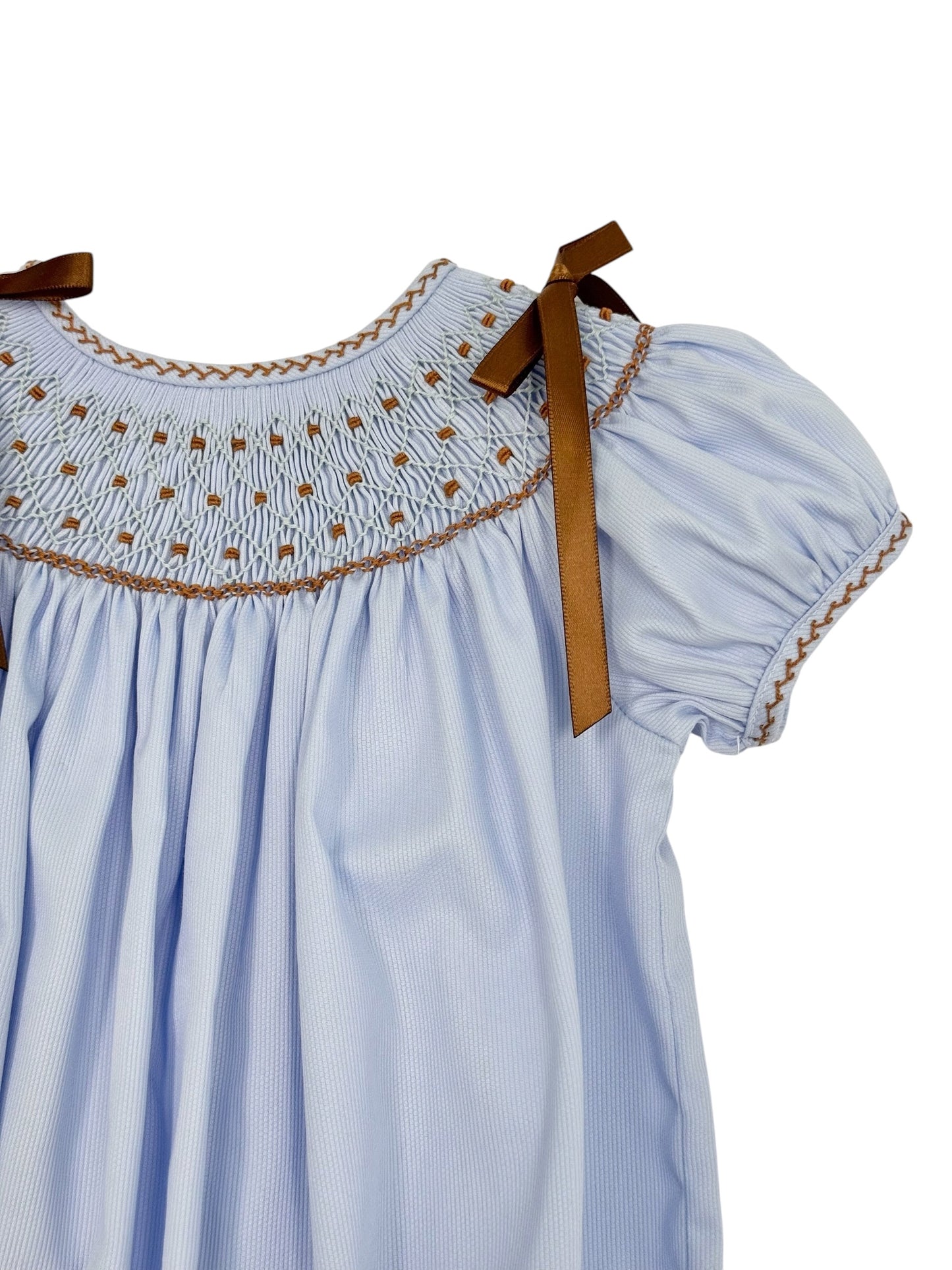 Blueberry & Chestnut Smocked Romper