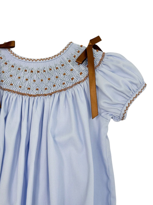 Blueberry & Chestnut Smocked Romper
