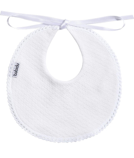 Louvre Round Bib - White 6291