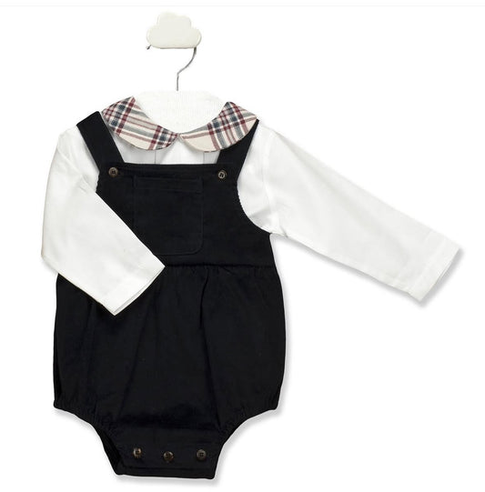 42622 Navy Plaid Jumper Set 3M