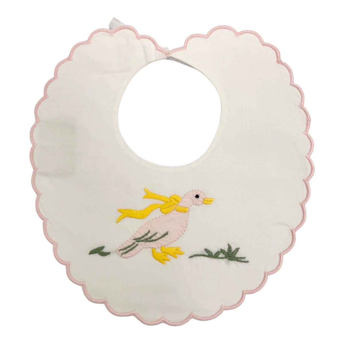 Embroidered Duckie Scalloped Bib 2640