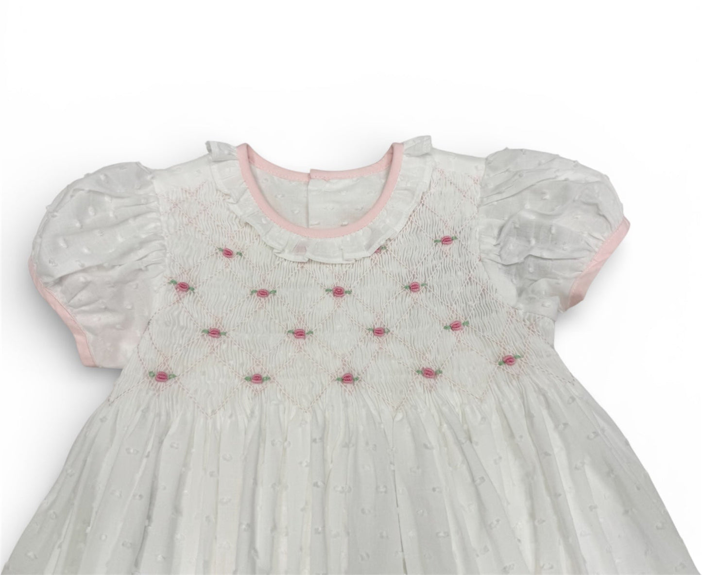 White Pink Smocked Juliette Dress