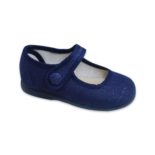 Navy Linen Mary Jane 1144-09