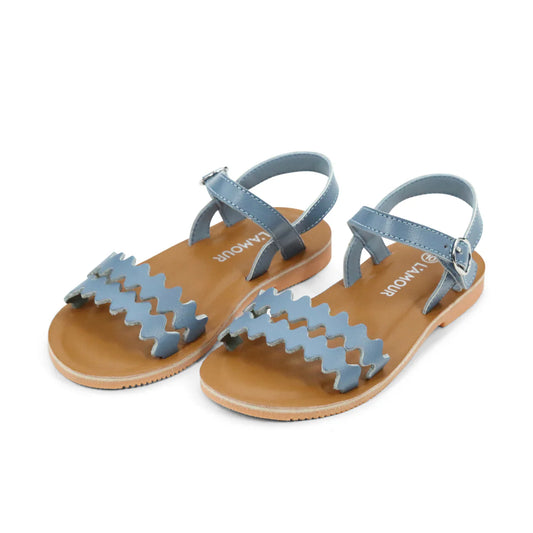 Eden French Blue Scalloped Sandal