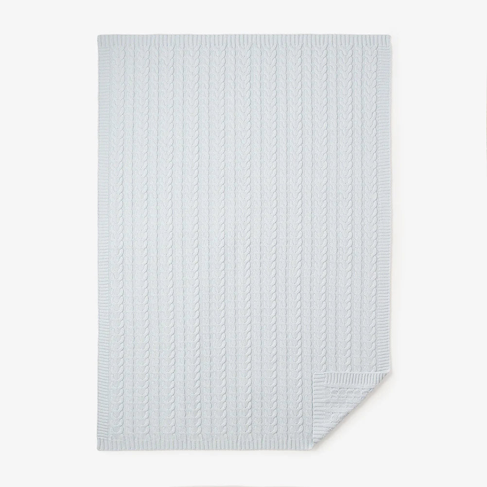 Pale Blue Horseshoe Cable Blanket