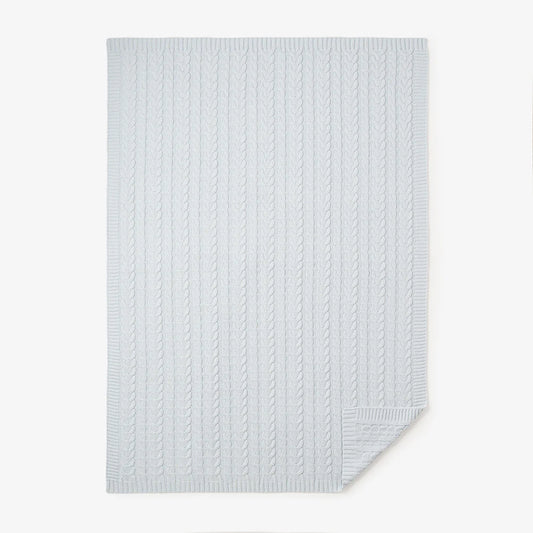 Pale Blue Horseshoe Cable Blanket