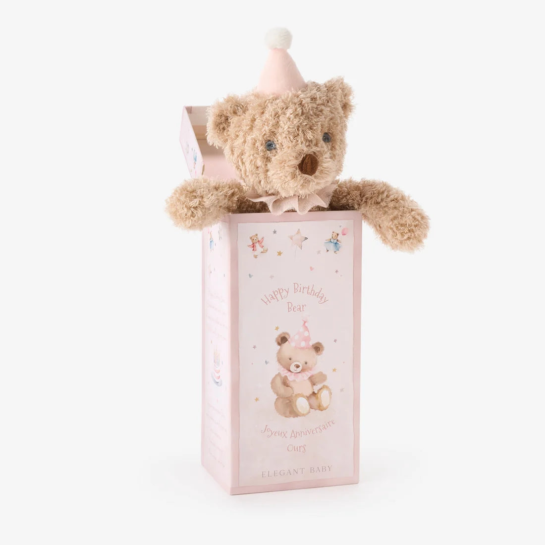 Pink Birthday Bear Plush Toy w/ Gift Box