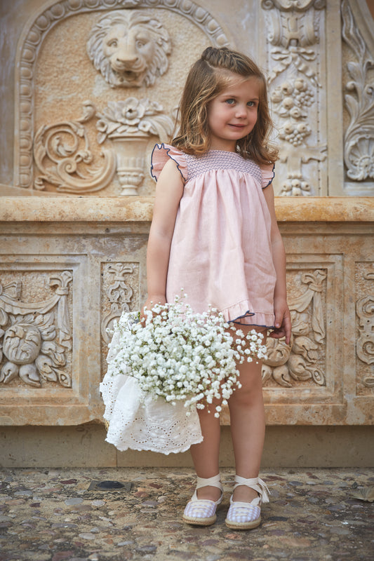 Claror Pink Linen Bloomer Set 91427