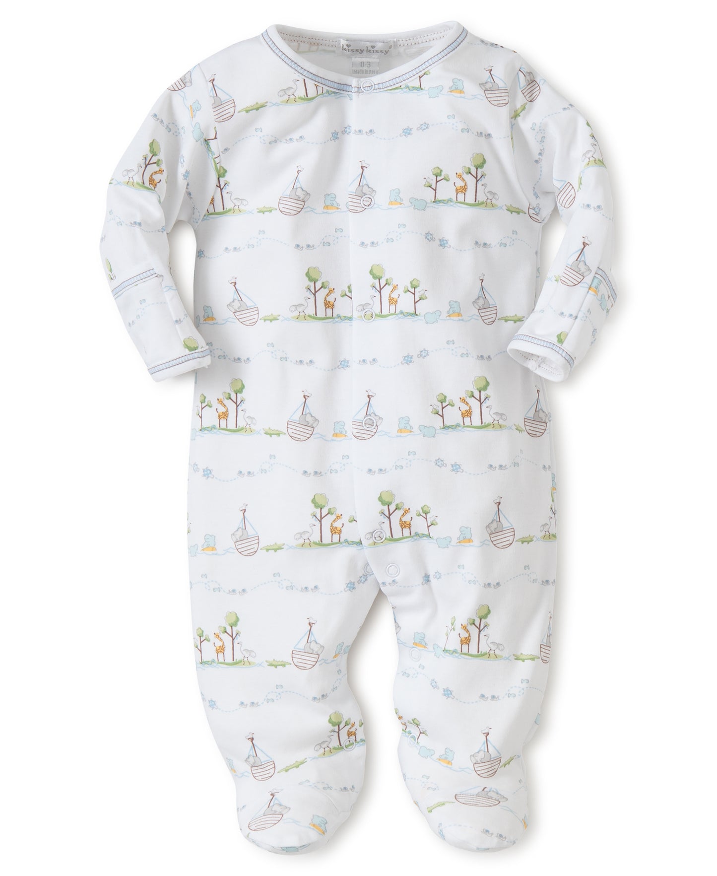 Light Blue Noah's Print Footie