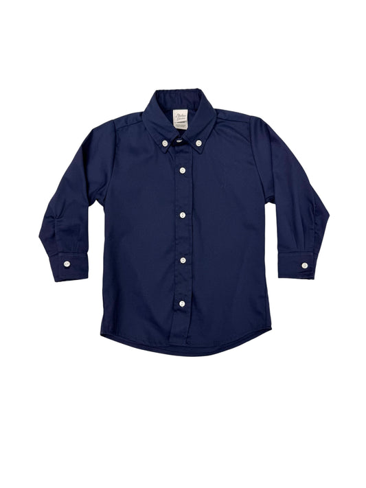 Navy Pique Button Down