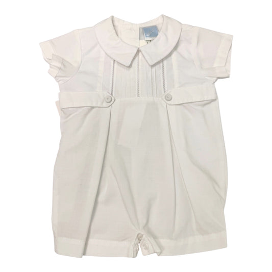 76607N White Cotton Romper Size 0M