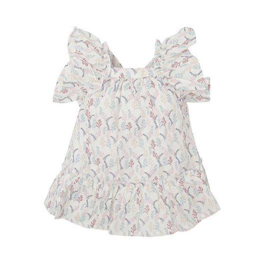 90476 Coral Print Dress 2T