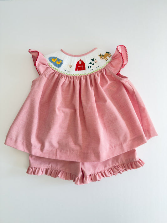 FH03-25-1 Red Stripe Farm Bishop Shorts Set