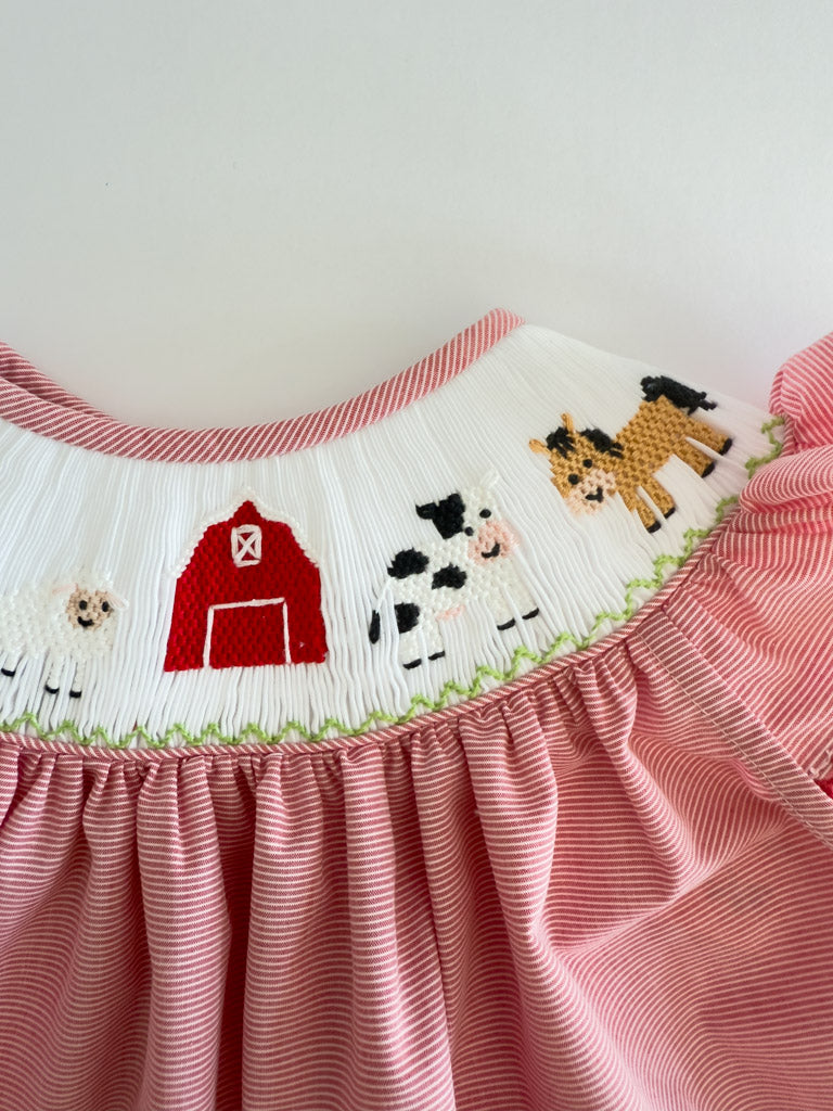 FH03-25-1 Red Stripe Farm Bishop Shorts Set