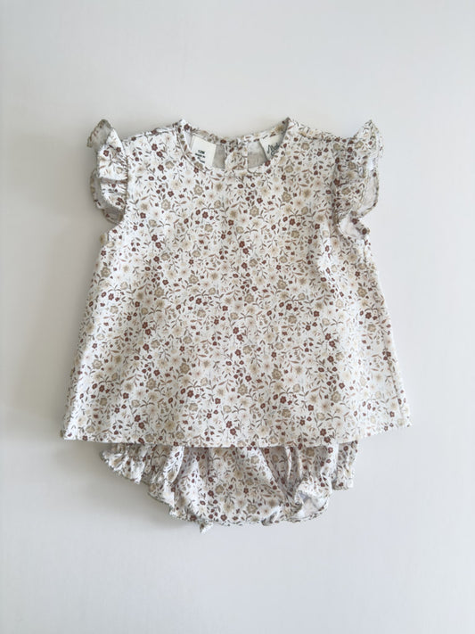 Taupe Flowers Bloomer Set