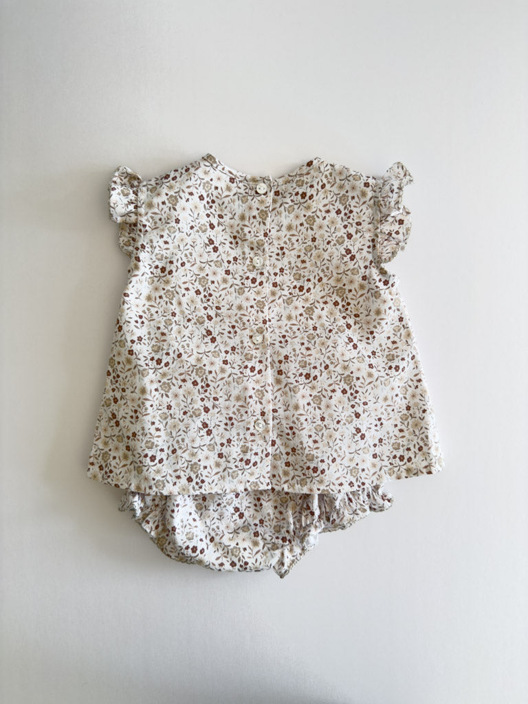 Taupe Flowers Bloomer Set