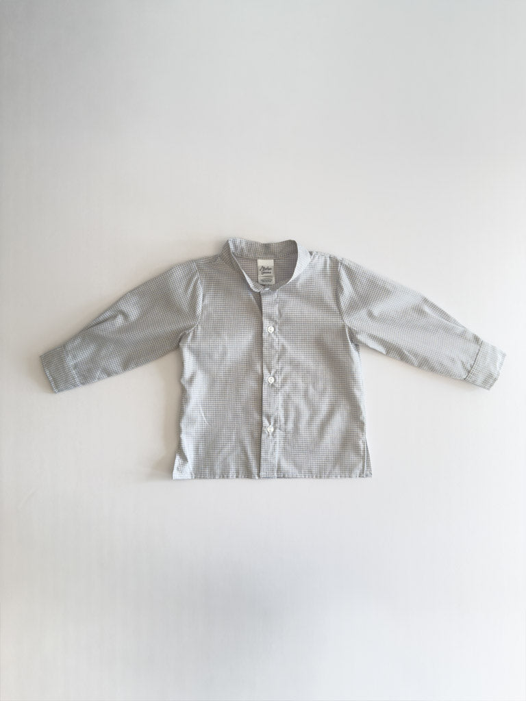 FH02-25-3 Taupe Gingham Button Down Shirt