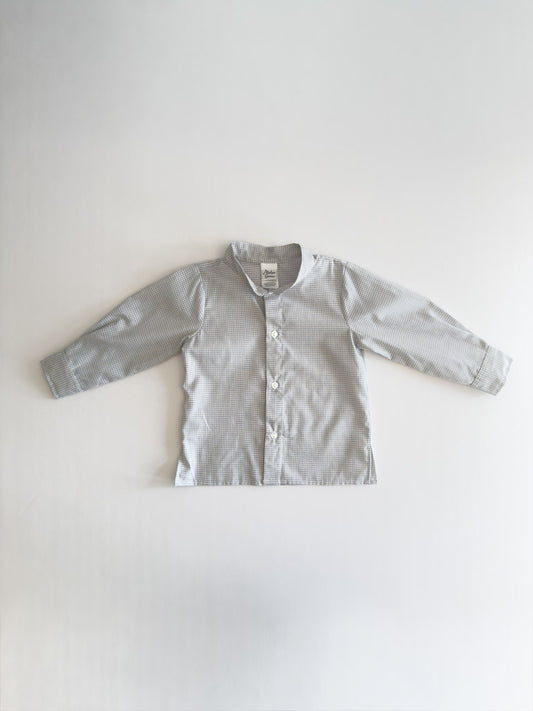 FH02-25-3 Taupe Gingham Button Down Shirt