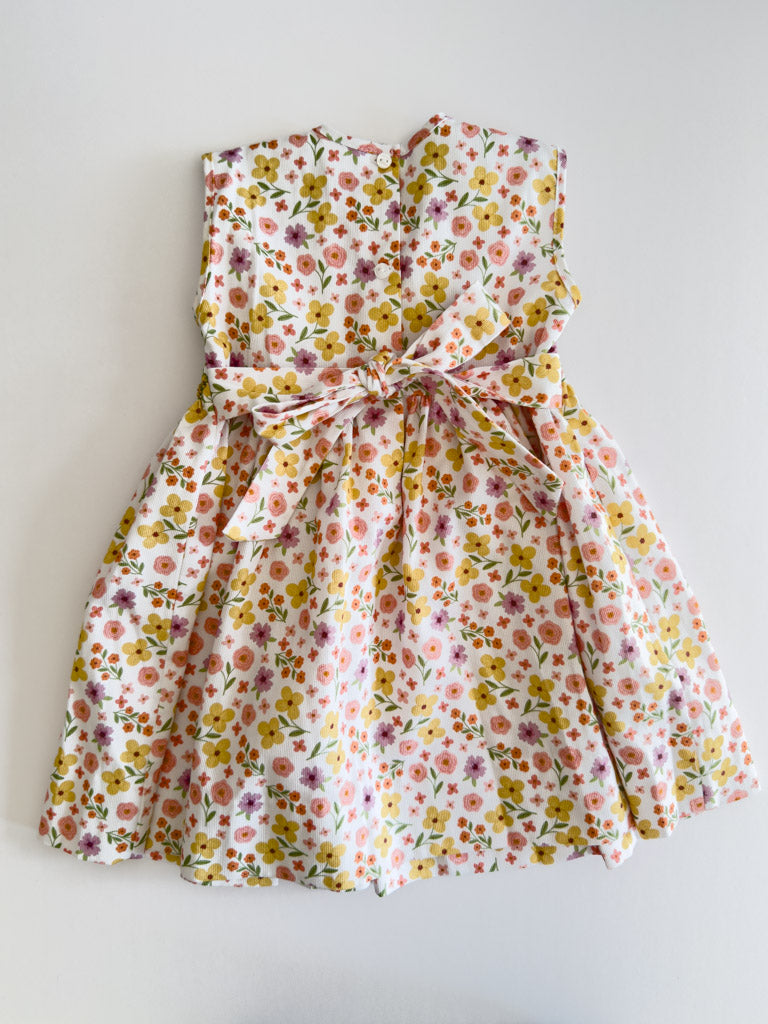 FH024-25-1 Moss Green Smocked Flower Dress
