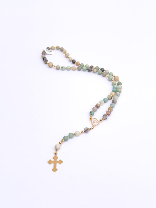 Multi Pastel Glass Rosary