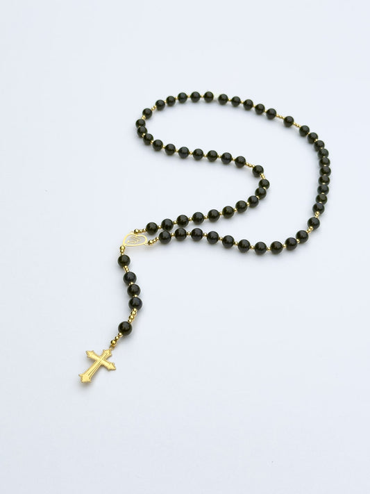 Navy Glass Rosary
