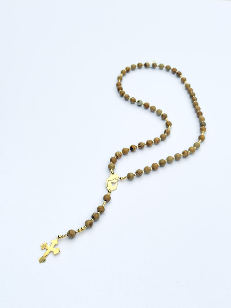 Brown Glass Rosary