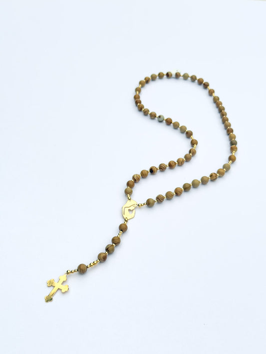 Brown Glass Rosary