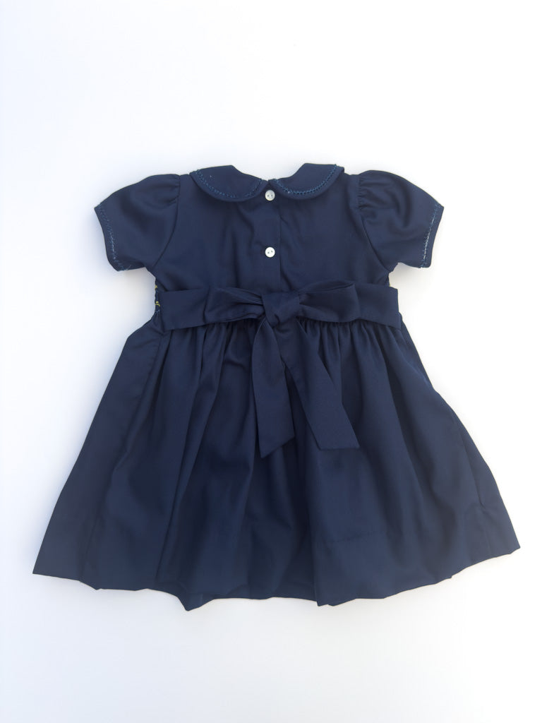 FH15-25-2 Navy Pique Smocked Dress