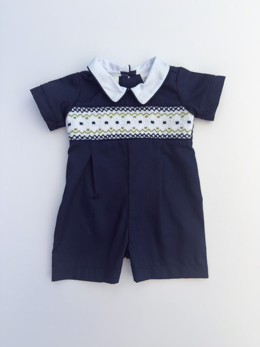FH15-25-2 Navy Pique Romper